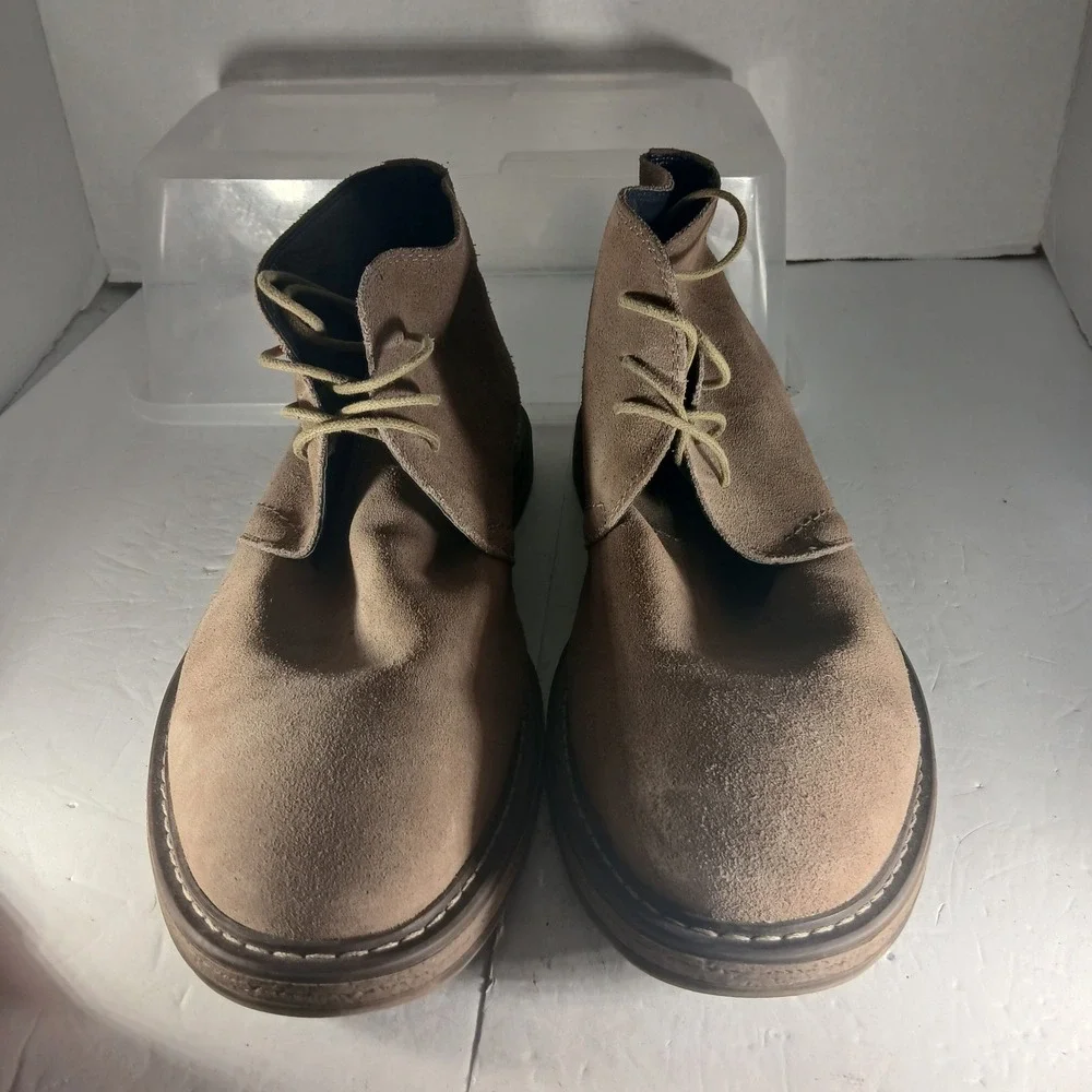 Joseph Abboud Chukka Boots 11 Tan Leather Suede Desert Minimalist Classic